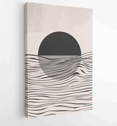 Zwart-wit abstracte muurkunst achtergrond vector 4 - Moderne schilderijen – Verticaal – 1909205647 - 50*40 Vertical