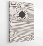 Zwart-wit abstracte muurkunst achtergrond vector 4 - Moderne schilderijen – Verticaal – 1909205644 - 80*60 Vertical