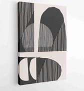Zwart-wit abstracte muurkunst achtergrond vector 4 - Moderne schilderijen – Verticaal – 1909205635 - 80*60 Vertical