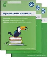Begrijpend Lezen Oefenboeken Compleet 1, 2 en 3 - Groep 6 Begrijpen lezen opgaven- en antwoordenboek,Verschillende type teksten en bijbehorende doelen.