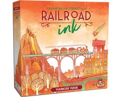 White Goblin Games - Railroad Ink (Vuurrode versie) - Dobbelspel - 1 tot 6 spelers - Roll & Write - 