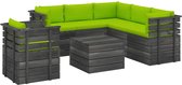 Decoways - 7-delige Loungeset met kussens pallet massief grenenhout