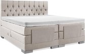 Boxspring Elektrische  Plint 160x220 Compleet Beige Gecapitoneerd