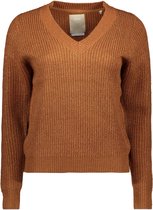 Mexx Lurex V-neck Pullover - Bruin - Dames - Knitwear - Maat XXL
