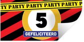Muurstickers - Sticker Folie - Jubileum - Verjaardag - 5 jaar - 40x20 cm - Plakfolie - Muurstickers Kinderkamer - Zelfklevend Behang - Zelfklevend behangpapier - Stickerfolie