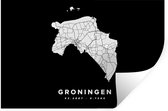 Muurstickers - Sticker Folie - Groningen - Kaart - Nederland - 60x40 cm - Plakfolie - Muurstickers Kinderkamer - Zelfklevend Behang - Zelfklevend behangpapier - Stickerfolie