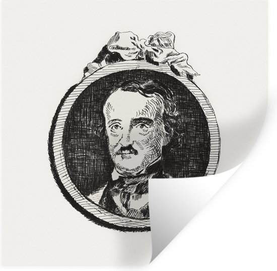 Muurstickers - Sticker Folie - Portrait of Edgar Allan Poe - Edouard ...