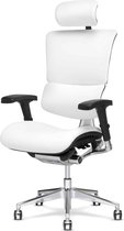 X-Chair bureaustoel X4 premium leer Wit met hoofdsteun