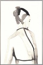 JUNIQE - Poster met kunststof lijst Miss Vagabond -20x30 /Grijs & Wit