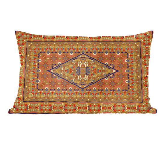 Foto: Sierkussens kussentjes woonkamer 50x30 cm perzisch tapijt vloerkleed geel rood