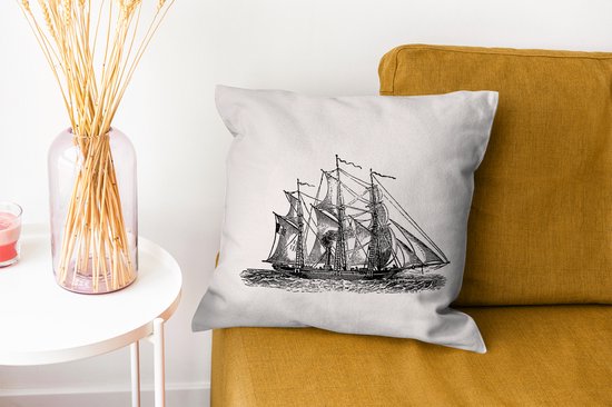 Coussins Coussins décoratifs - Oreillers Salon - 40x40 cm - Vintage - Bateau - Navire