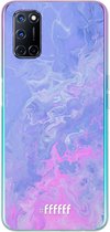 6F hoesje - geschikt voor OPPO A92 -  Transparant TPU Case - Purple and Pink Water #ffffff