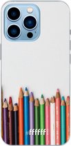 6F hoesje - geschikt voor iPhone 13 Pro - Transparant TPU Case - Pencils #ffffff