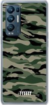 6F hoesje - geschikt voor OPPO Find X3 Neo -  Transparant TPU Case - Woodland Camouflage #ffffff