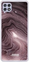 6F hoesje - geschikt voor Samsung Galaxy A22 4G -  Transparant TPU Case - Purple Marble #ffffff