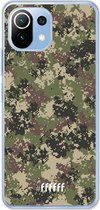 6F hoesje - geschikt voor Xiaomi Mi 11 Lite -  Transparant TPU Case - Digital Camouflage #ffffff