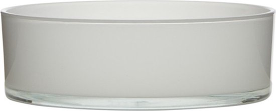 Transparant witte glazen drijfkaarsen schaal rond 25 cm x hoogte 8 cm -  Large | bol.com