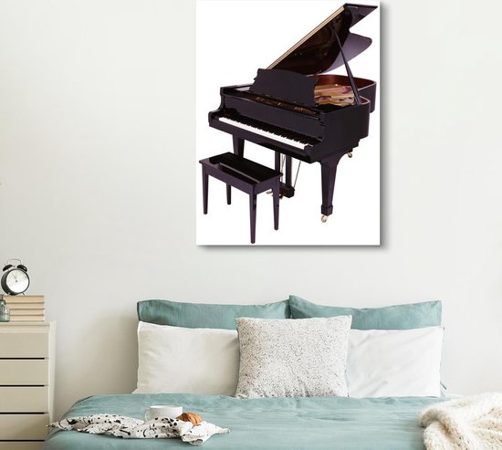 Un piano piano en bois Toile 120x160 cm - Tirage photo sur toile (Décoration murale salon / chambre) XXL / Grand format!