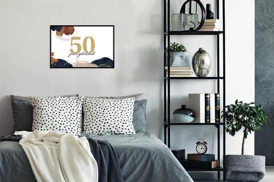 Cadre photo avec affiche - Proverbes - Mariage - 50 ans de mariage - Citations - 60x40 cm - Cadre pour affiche