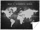 Poster - Wereldkaart - Vintage - Zwart - 40x30 cm