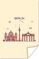 Poster Berlijn - Duitsland - Skyline - 120x180 cm XXL