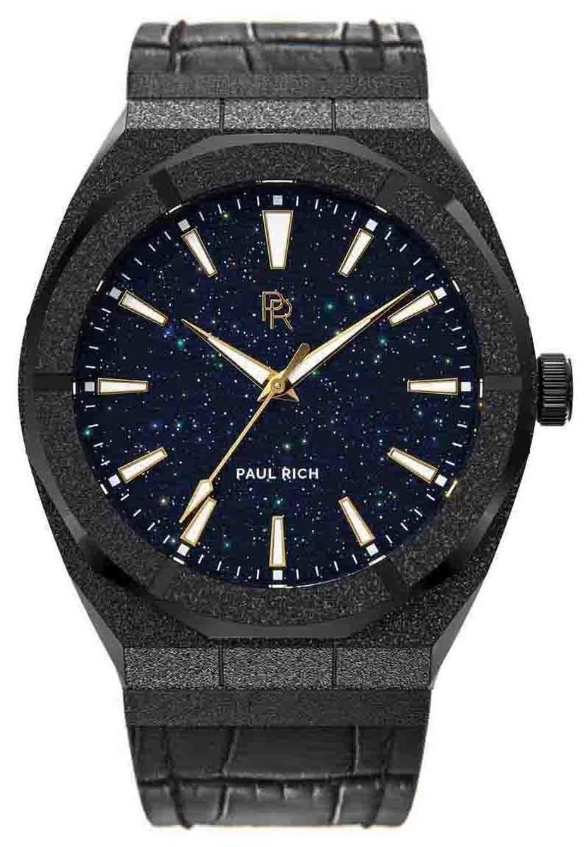 Paul Rich Frosted Star Dust Black FSD01-L Leather horloge 45 mm