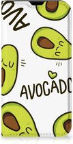 Mobiel Bookcase Valentijn Cadeautje Haar Geschikt voor iPhone 13 Mini Smart Cover Hoesje Avocado Singing