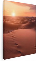 Artaza Canvas Schilderij Woestijn in de Sahara bij Zonsondergang - 30x40 - Klein - Foto Op Canvas - Canvas Print