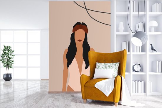 Behang - Fotobehang Zomer - Vrouw - Badpak - Breedte 225 cm x hoogte 350 cm