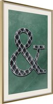 Poster Ampersand on Green Background 40x60