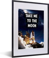 Fotolijst incl. Poster - Quotes - 'Take me to the moon' - Spreuken - Jongens - Kids - Kinderen - Kindje - 30x40 cm - Posterlijst