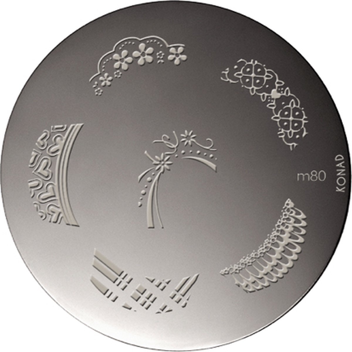 Goedkoopste KONAD nagel sjablonen M80 FRENCH MANICURE met 6 nagel figuurtjes.