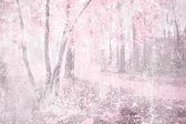 Fotobehang - Pink Forest Abstract 375x250cm - Vliesbehang