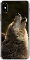 Telefoonhoesje Geschikt voor iPhone Xs hoesje - Wolf - Grijs - Dieren - Siliconen Telefoonhoesje