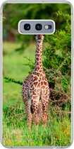 Geschikt voor Samsung Galaxy S10e hoesje - Baby - Giraffe - Planten - Siliconen Telefoonhoesje