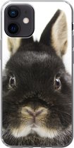 Geschikt voor iPhone 12 hoesje - Konijn - Huisdieren - Vacht - Siliconen Telefoonhoesje