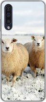 Geschikt voor Samsung Galaxy A50 hoesje - Groep nieuwsgierige schapen - Siliconen Telefoonhoesje