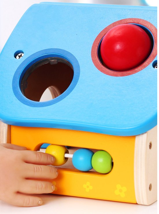Thumbnail van een extra afbeelding van het spel Mooi klein huisje! Boby Pound and Tap Bench met Klok - Multicolor - Hamerbank