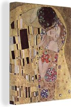 Canvas Schilderij De kus - schilderij van Gustav Klimt - 90x120 cm - Wanddecoratie