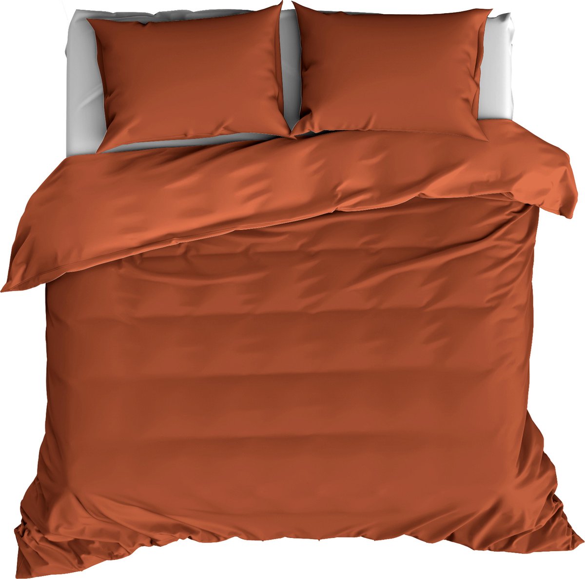 De Witte Lietaer Dekbedovertrek Katoen Satijn Olivia - Lits Jumeaux - 240 x 220 cm - Bruin