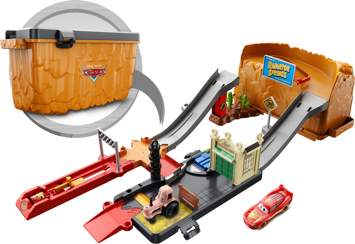 Jouet Coffret Disney Pixar Cars Circuit Course À Radiator Springs Avec 2  Véhicules –