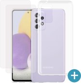 Samsung Galaxy A72 5G Hoesje + 2 Screenprotectors - Soft TPU - Flexibel hoesje - Transparant