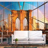 Zelfklevend fotobehang -  Brooklyn bridge naar geluk , Premium Print