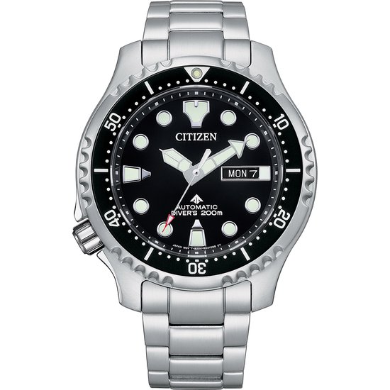 Foto: Citizen promaster ny0140 80ee horloge staal zilverkleurig 43 mm