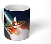 Mok - Lancering van een spaceshuttle in het heelal - 350 ML - Beker