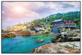 Haedong Yonggungsa Tempel aan de zee van Busan - Foto op Akoestisch paneel - 150 x 100 cm