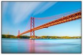 Ponte 25 de Abril over de Taag in Lissabon - Foto op Akoestisch paneel - 150 x 100 cm
