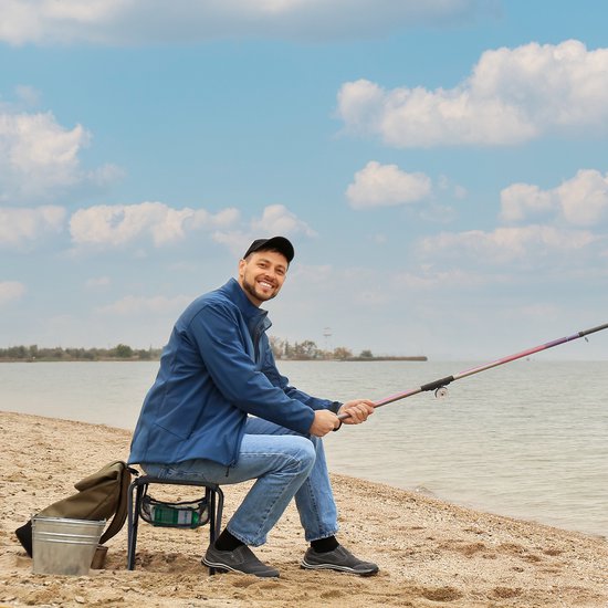 Relaxdays campingkruk - met tas - tot 120 kg belastbaar - opvouwbaar - licht - 39x29x35 cm - zwart van Relaxdays — afbeelding 4