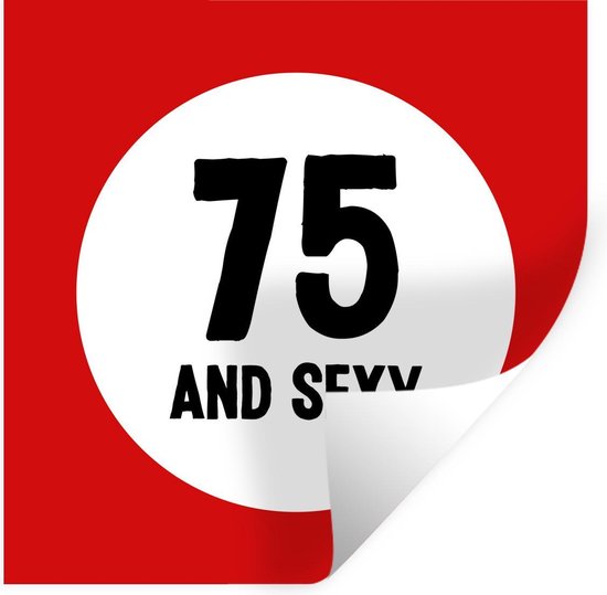 Stickers muraux - Film autocollant - Anniversaire - Anniversaire - 75 ans - 50x50 cm - Film adhésif - Stickers muraux muraux Chambre d'enfant - Papier peint autocollant - Papier peint autocollant - Film autocollant