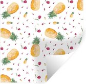 Muurstickers - Sticker Folie - Ananassen - Kersen - Waterverf - 30x30 cm - Plakfolie - Muurstickers Kinderkamer - Zelfklevend Behang - Zelfklevend behangpapier - Stickerfolie